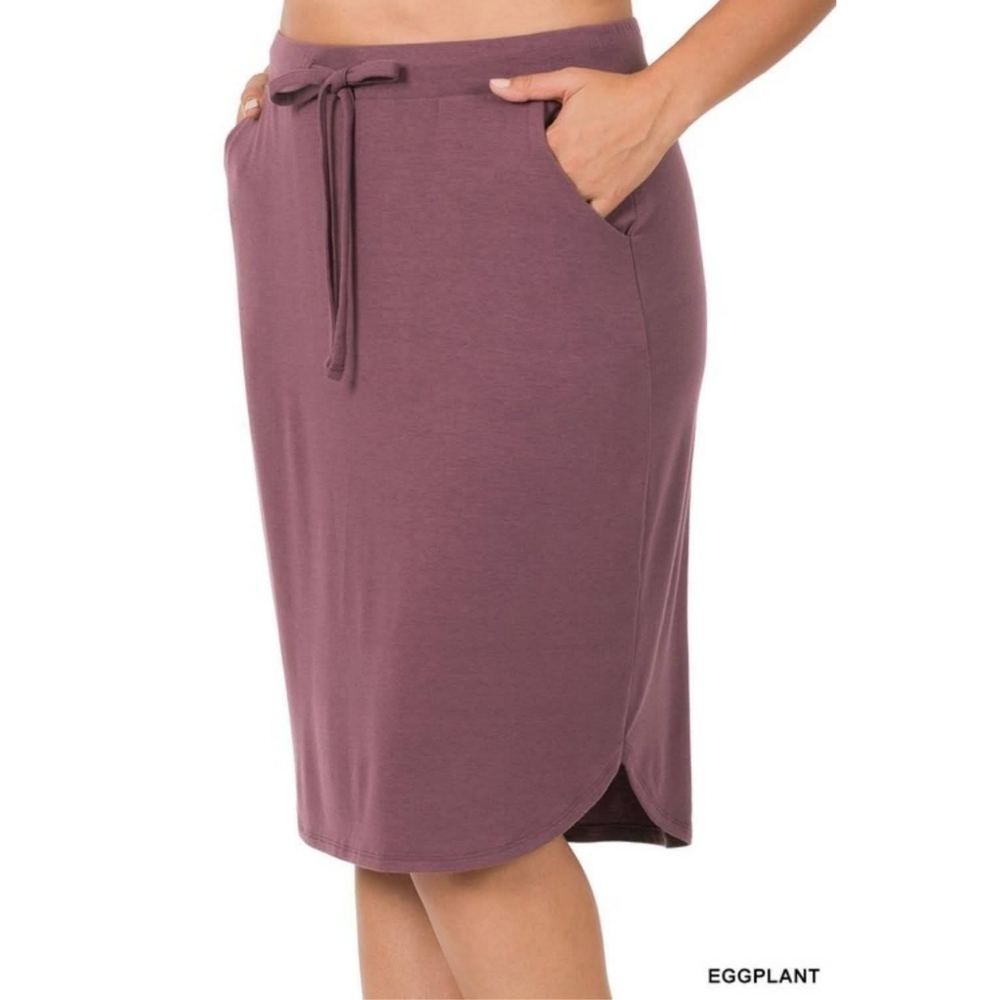 New Zenana Eggplant Skirt